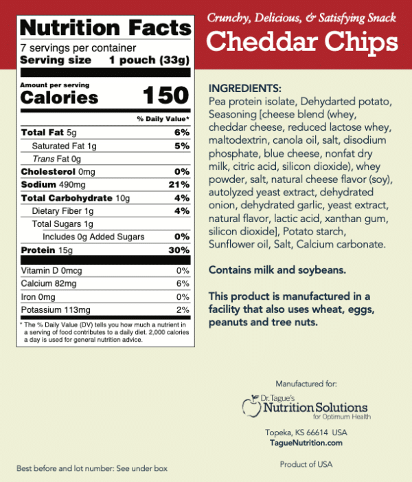 Cheddar Chips - Nutrition Facts