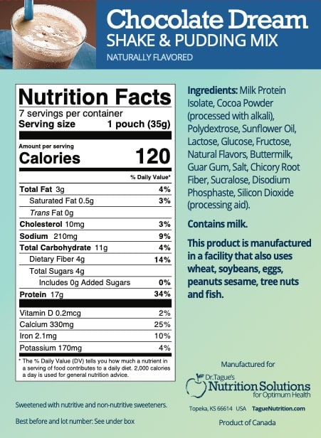 Chocolate Dream Shake - Nutrition Facts