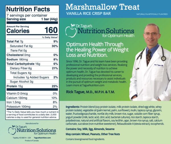 Marshmallow Treat Vanilla Rice Crisp Bar - Nutrition Facts