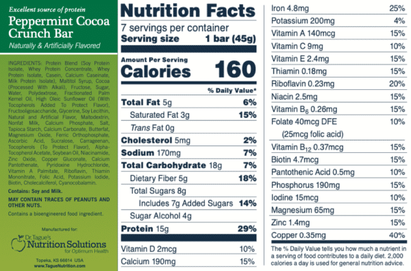 Peppermint Cocoa Crunch - Nutrition Facts