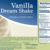 Vanilla Ready to Drink Dream Shake - Nutrition Facts