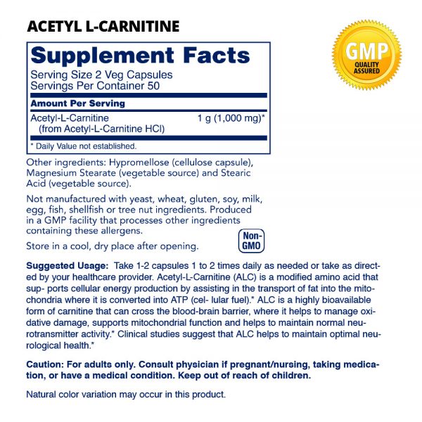 Acetyl L-Carnitine Supplement Facts