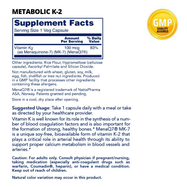 Metabolic K2 Supplement Facts