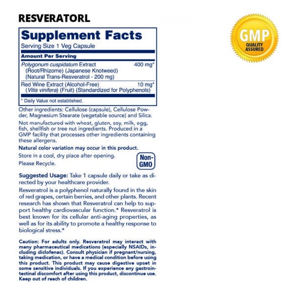 Natural Resveratrol Supplement Facts