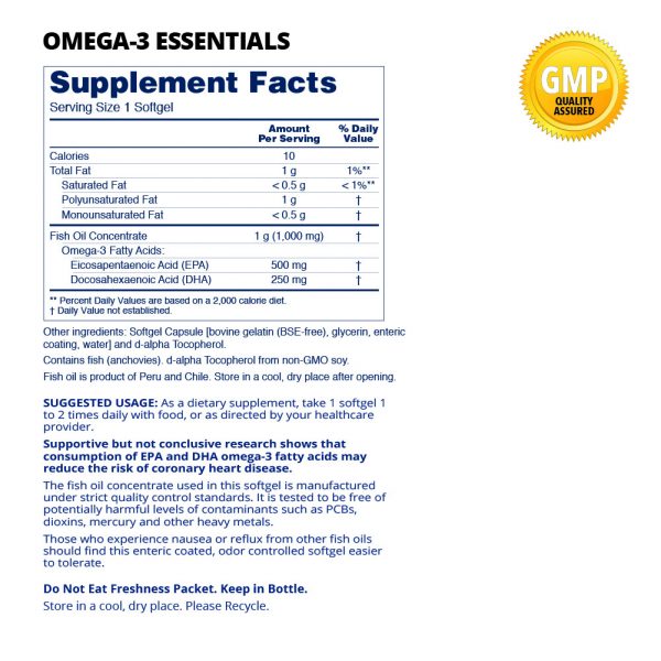 Omega 3 Essentials Supplement Facts