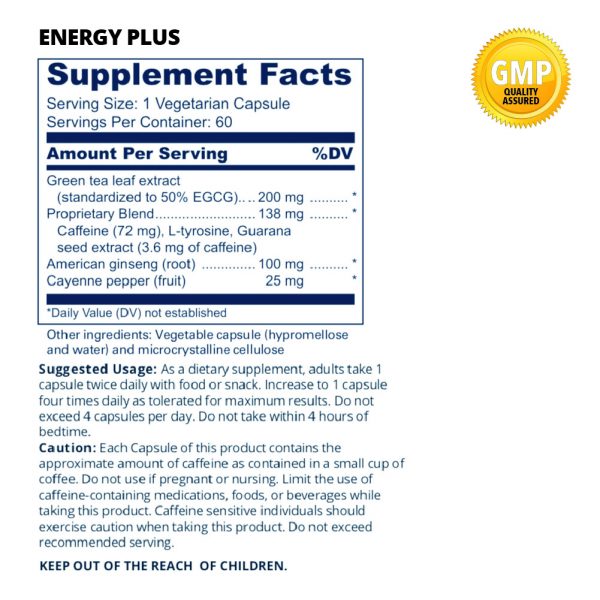 Energy Plus Supplement Facts