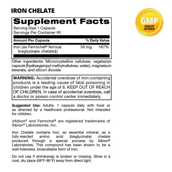 Iron Chelate Supplement Facts