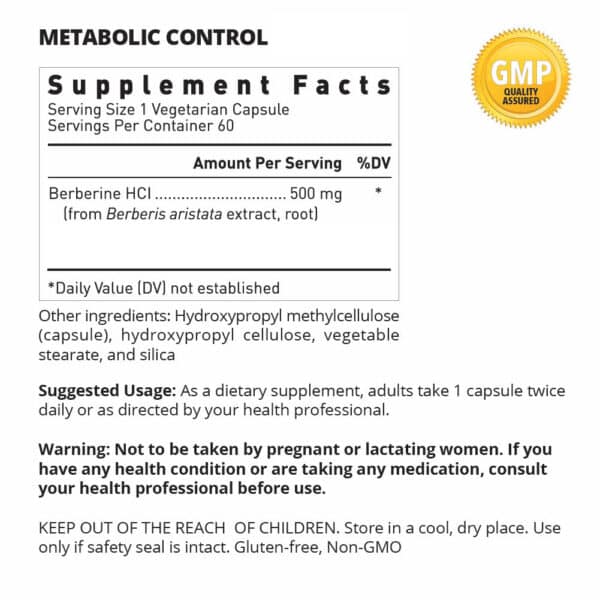 Metabolic Control Supplement Facts