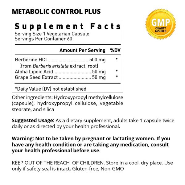 Metabolic Control Plus Supplement Facts