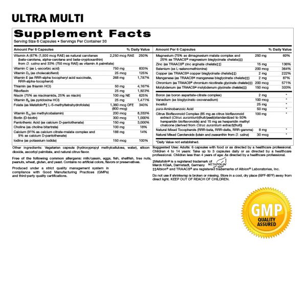 Ultra Multi Supplement Facts