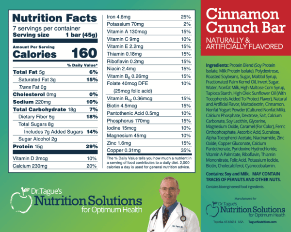 Cinnamon Crunch Bar Nutrition Facts