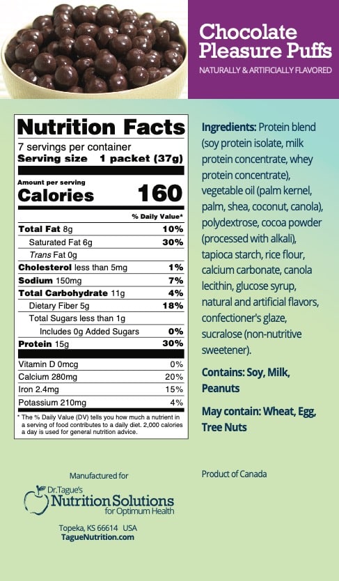 Chocolate Pleasure Puffs Nutrition Facts