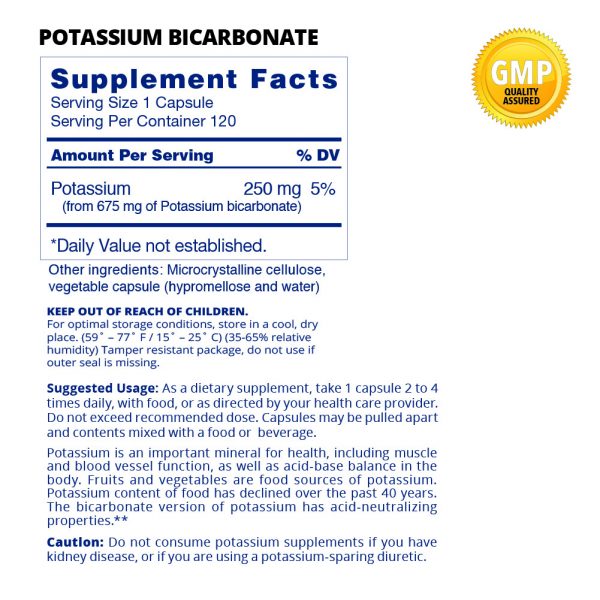 Potassium Bicarbonate Supplement Facts
