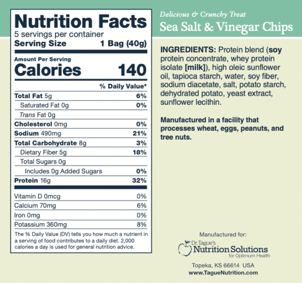Sea Salt Vinegar Chips - Nutrition Facts