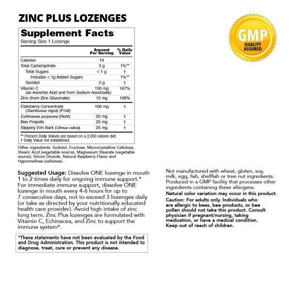 Zinc Plus Lozenges Supplement Facts