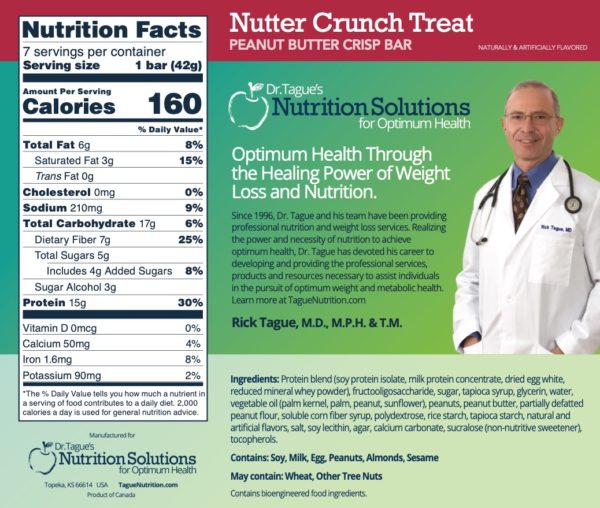 Nutter Crunch Treat Bar - Nutrition Facts