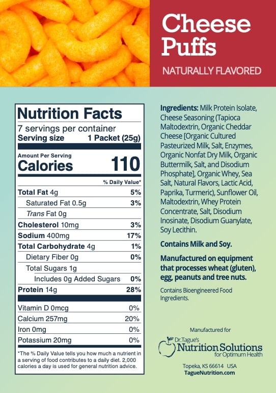 Cheese Puffs - Nutritional Facts