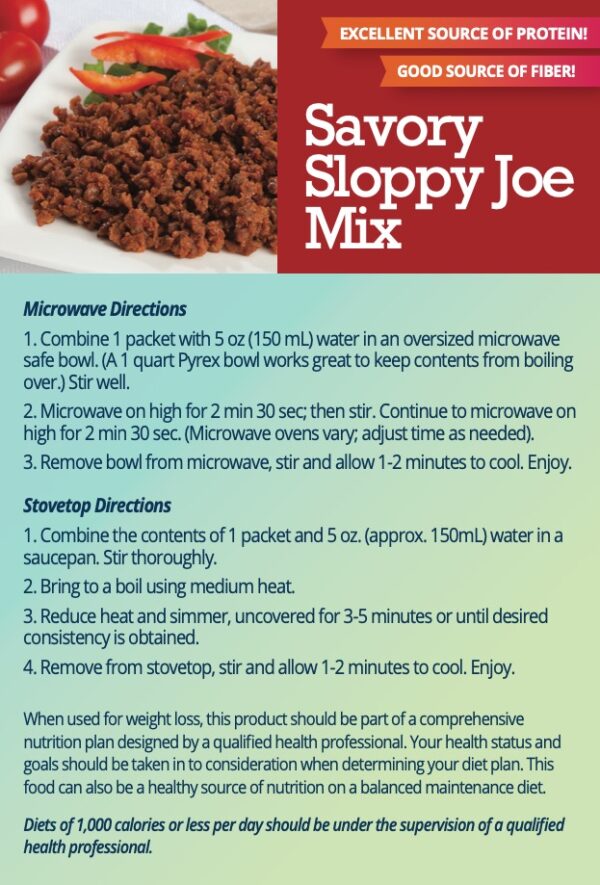 Savory Sloppy Joe Mix - Instructions