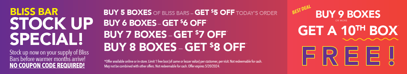 Bliss Bar Stock Up Special