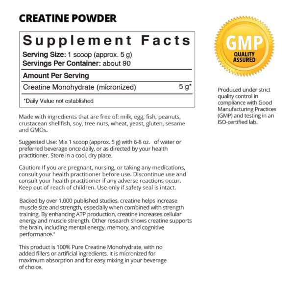 Supplement Facts - Creatine Powder
